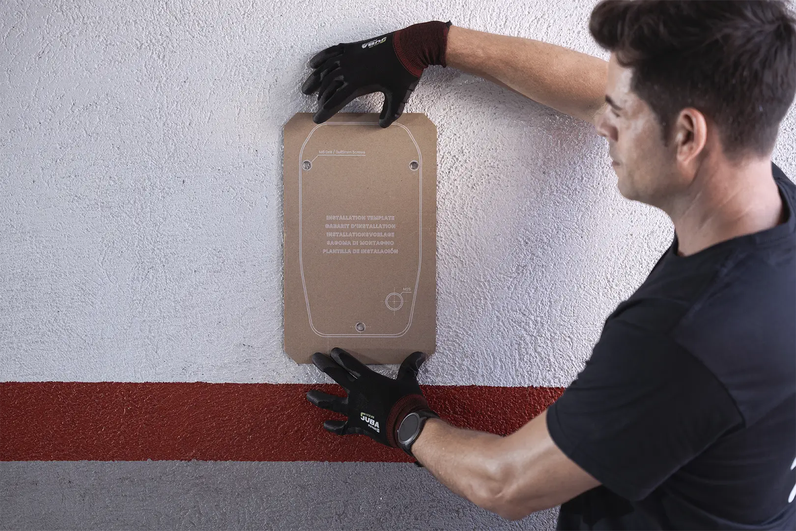 Instalación paso a paso de un cargador eHome 5 en pared.